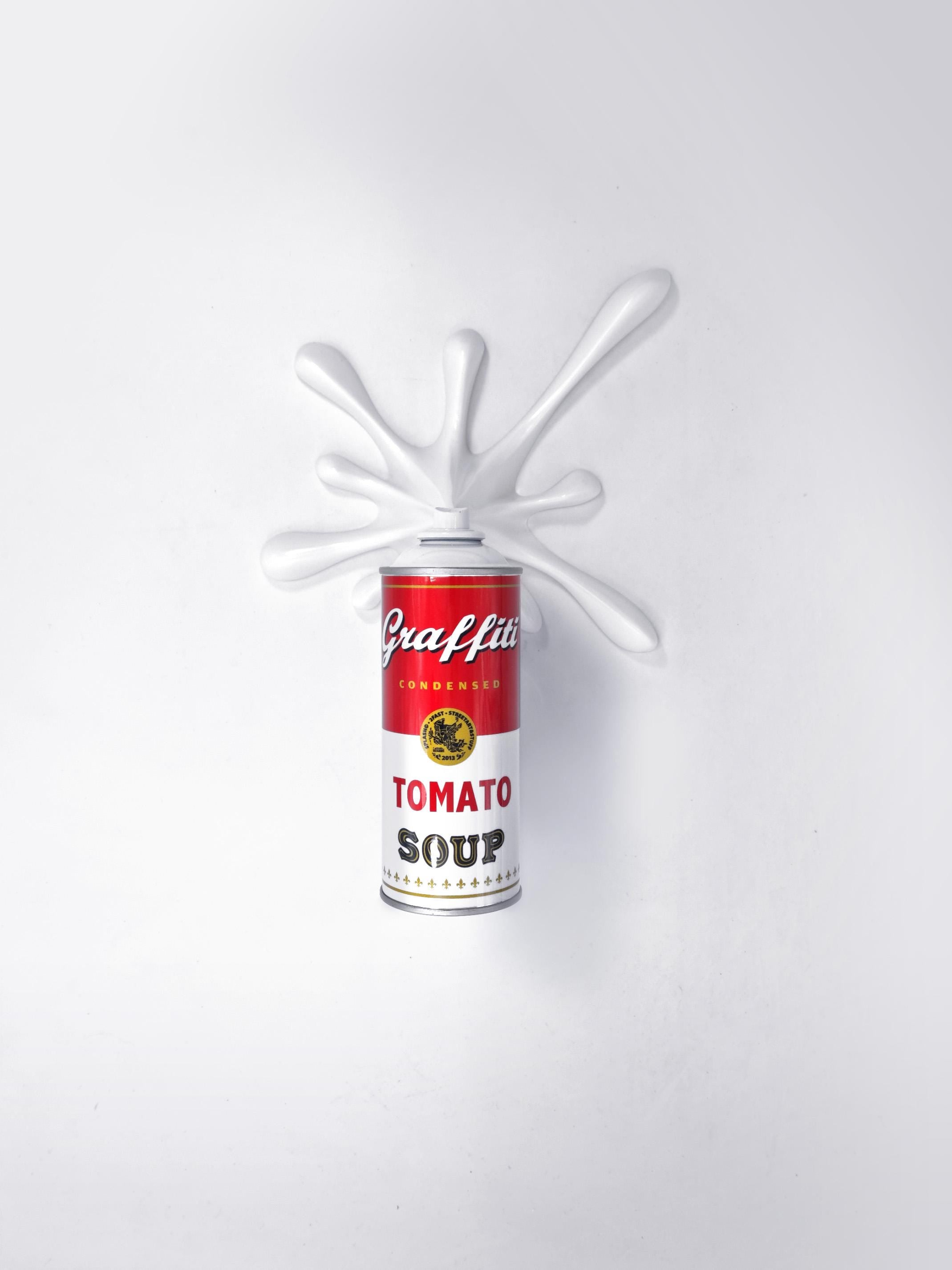 Graffiti Tomato Soup Can Splash Sculpture