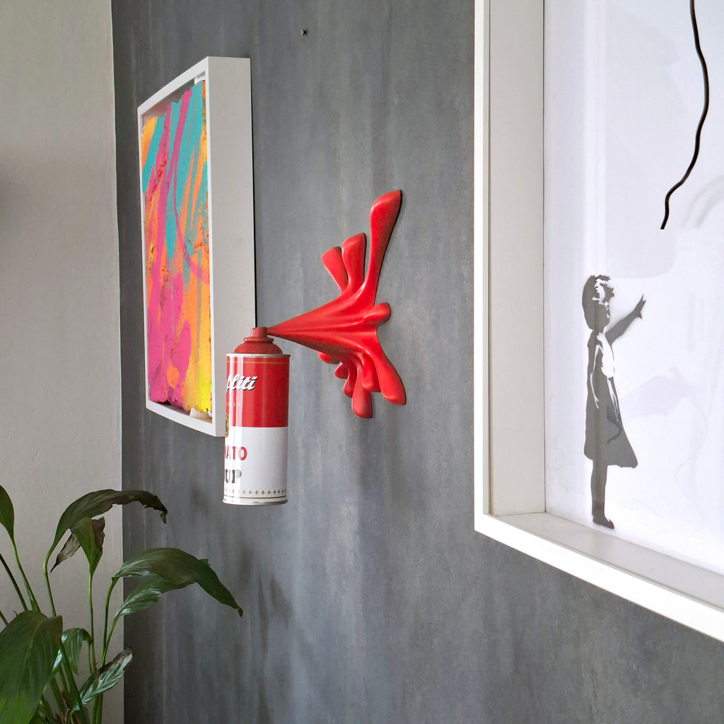 Red Splash Graffiti Sculpture