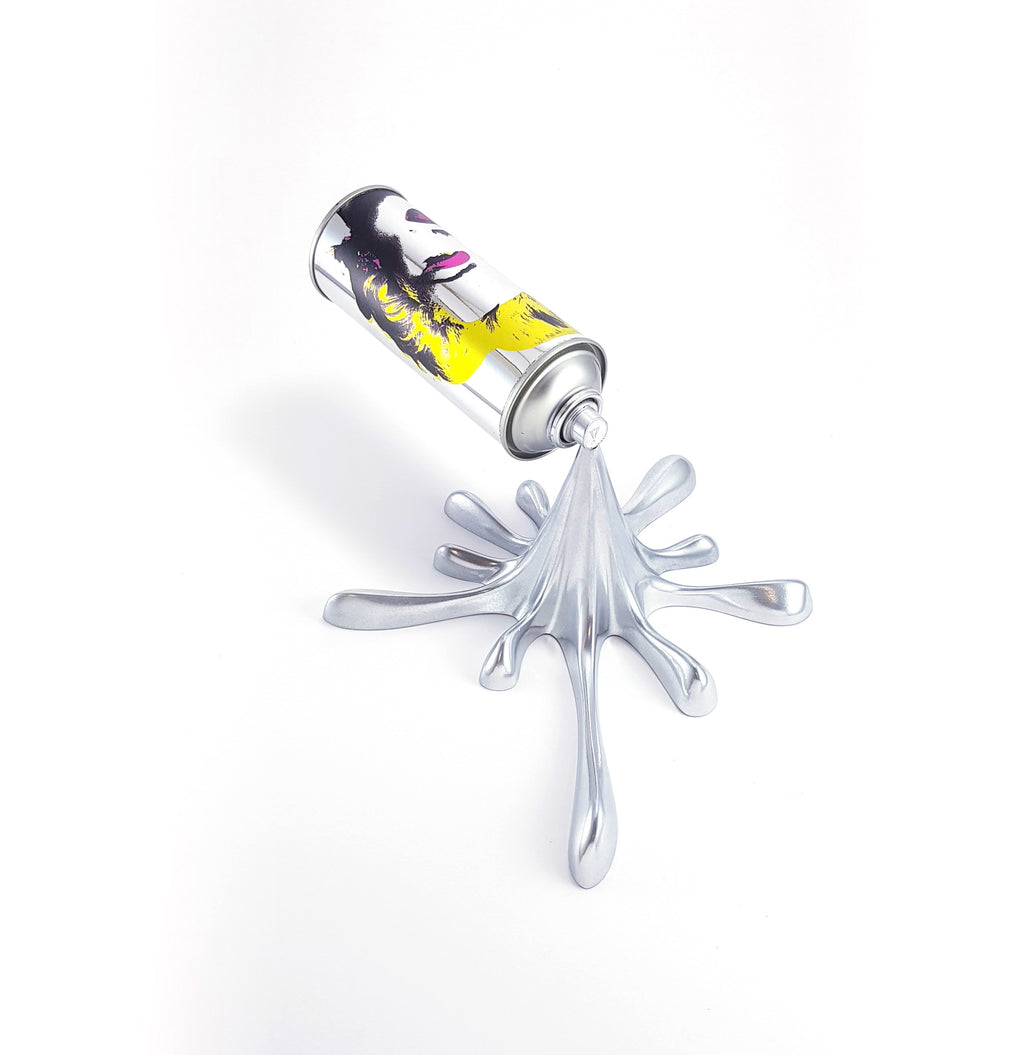 Marilyn Silver Splash Spraycan Pop Art Sculpture