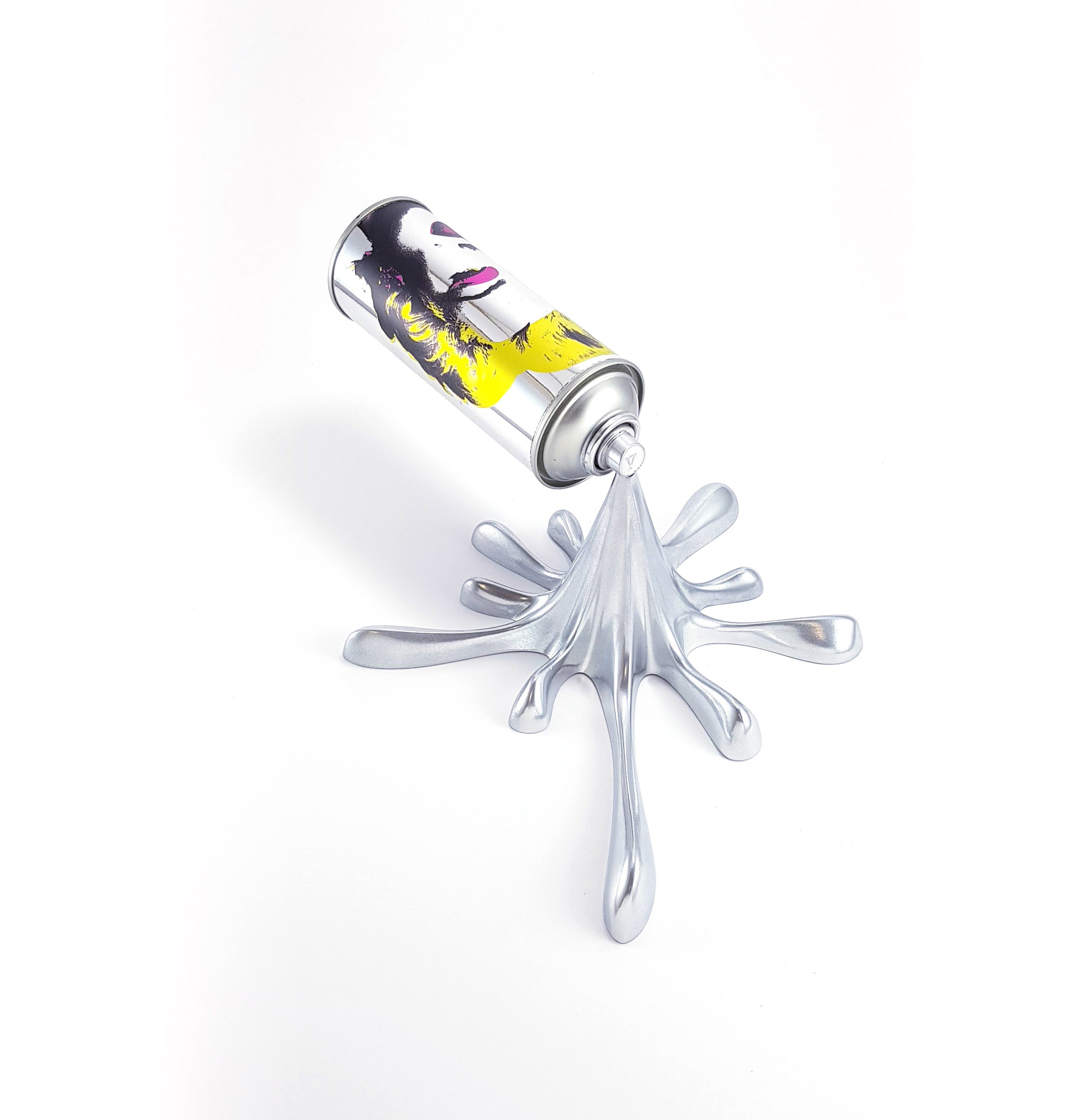 Marilyn Silver Splash Spraycan Pop Art Sculpture