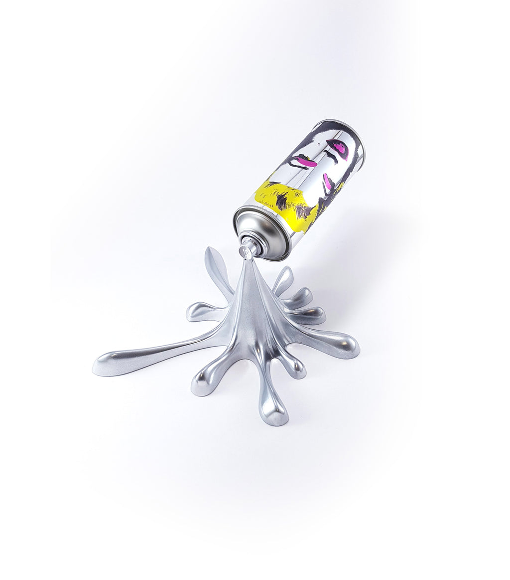Marilyn Silver Splash Spraycan Pop Art Sculpture