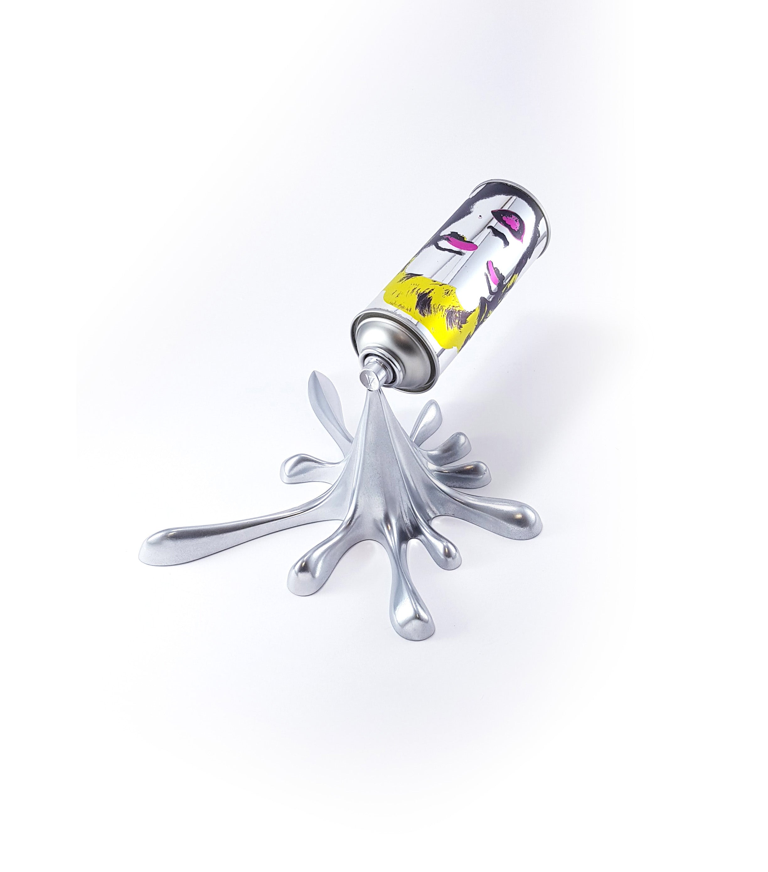 Marilyn Silver Splash Spraycan Pop Art Sculpture