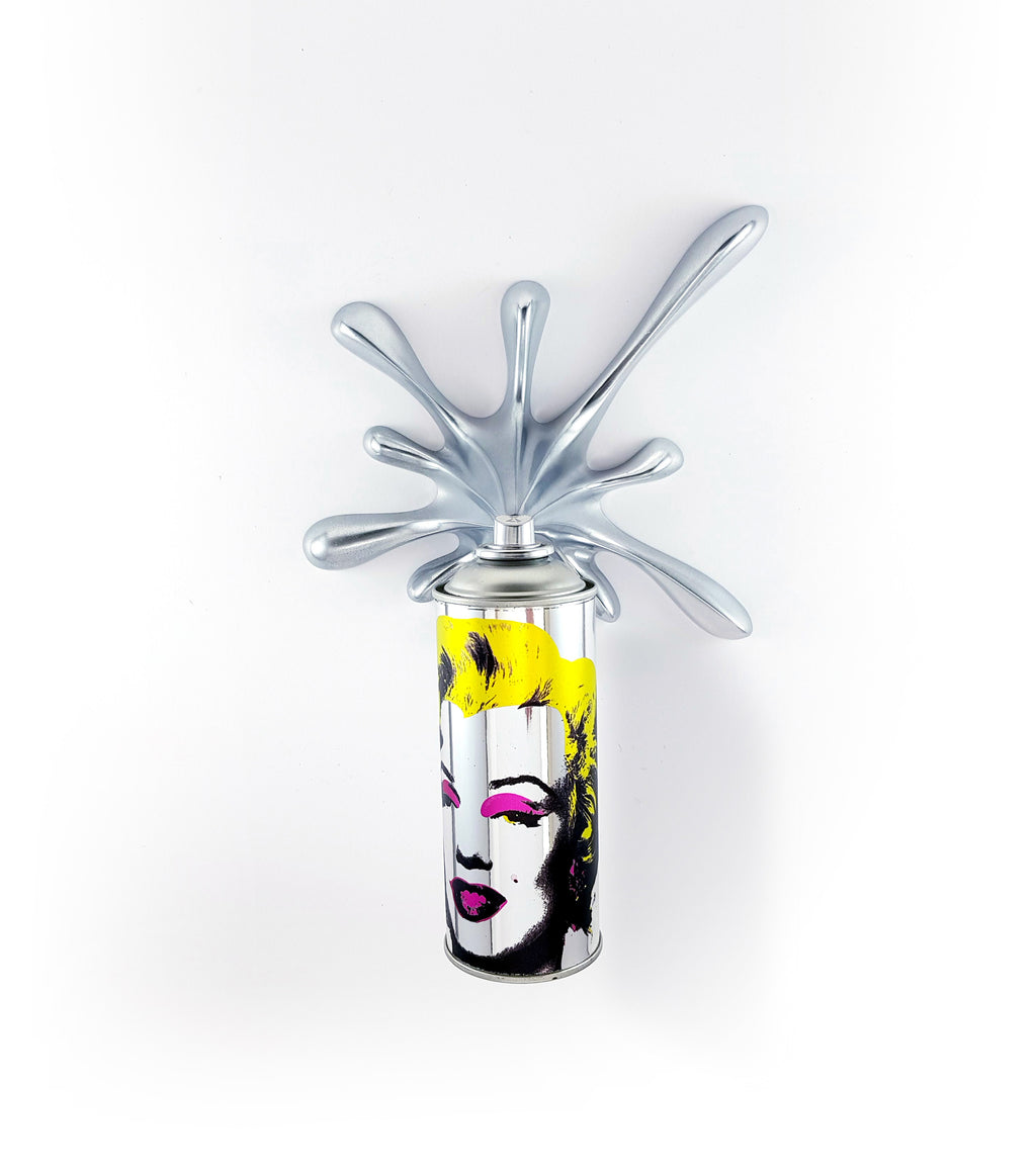 Marilyn Silver Splash Spraycan Pop Art Sculpture