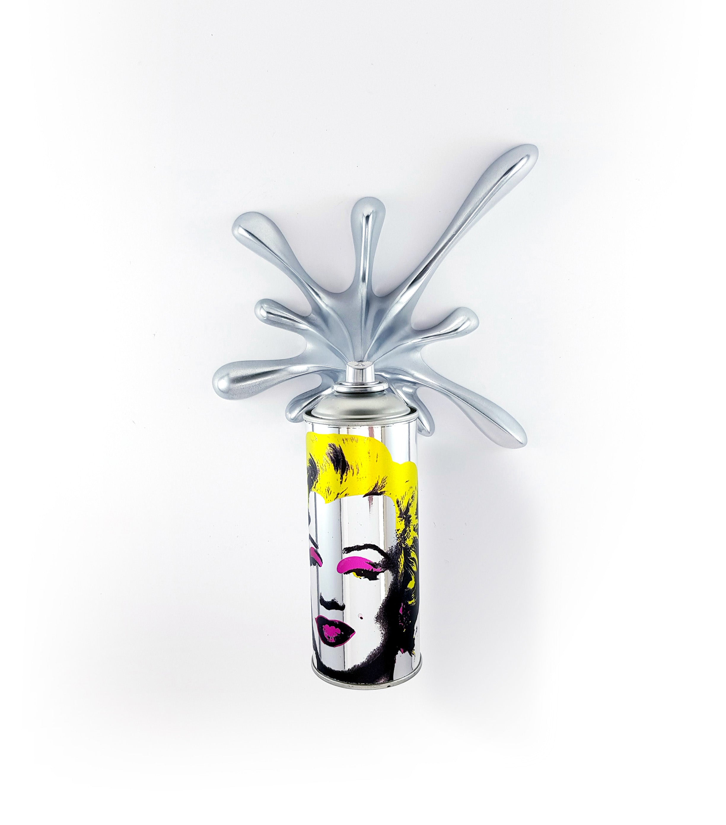 Marilyn Silver Splash Spraycan Pop Art Sculpture