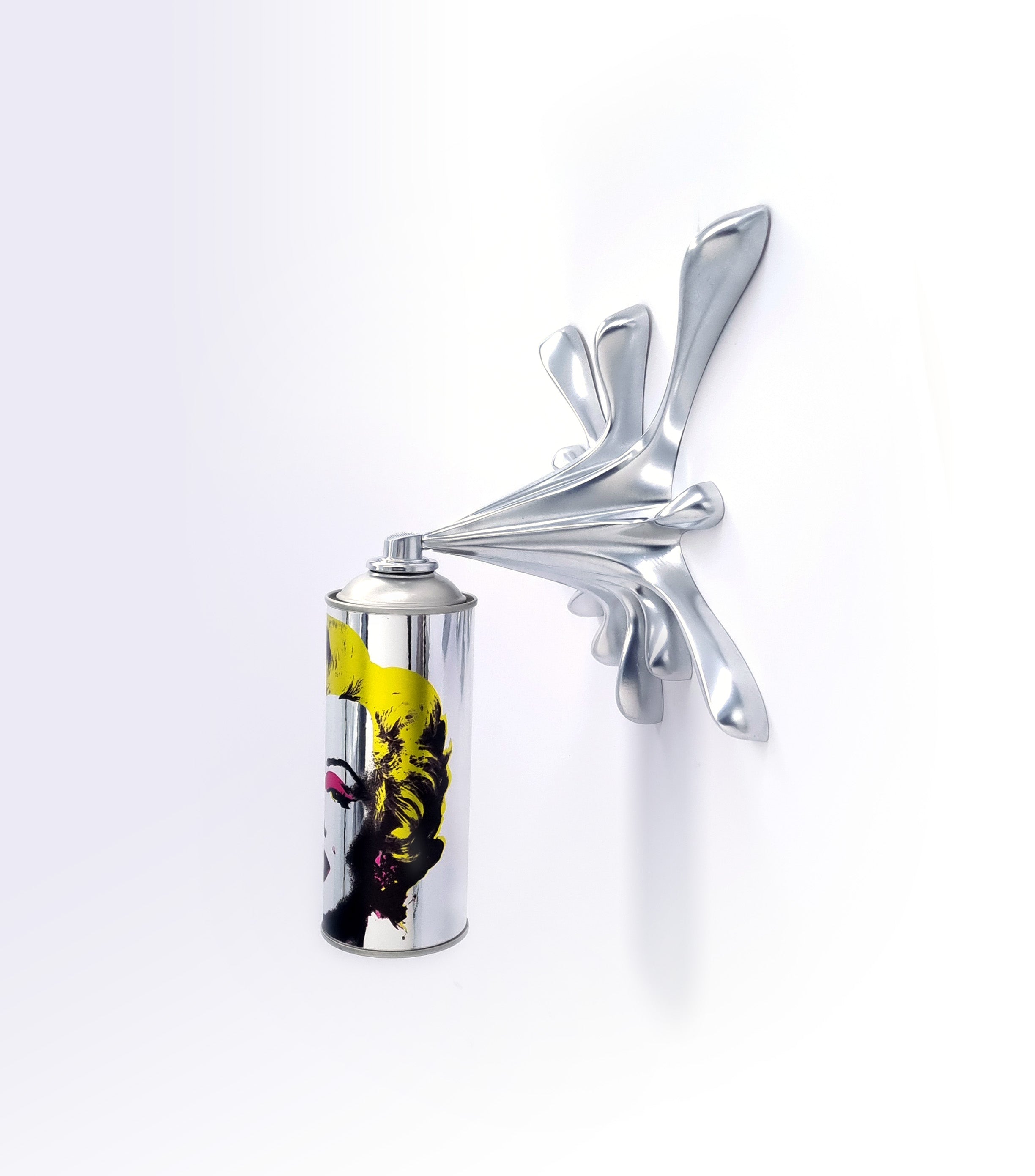 Marilyn Silver Splash Spraycan Pop Art Sculpture