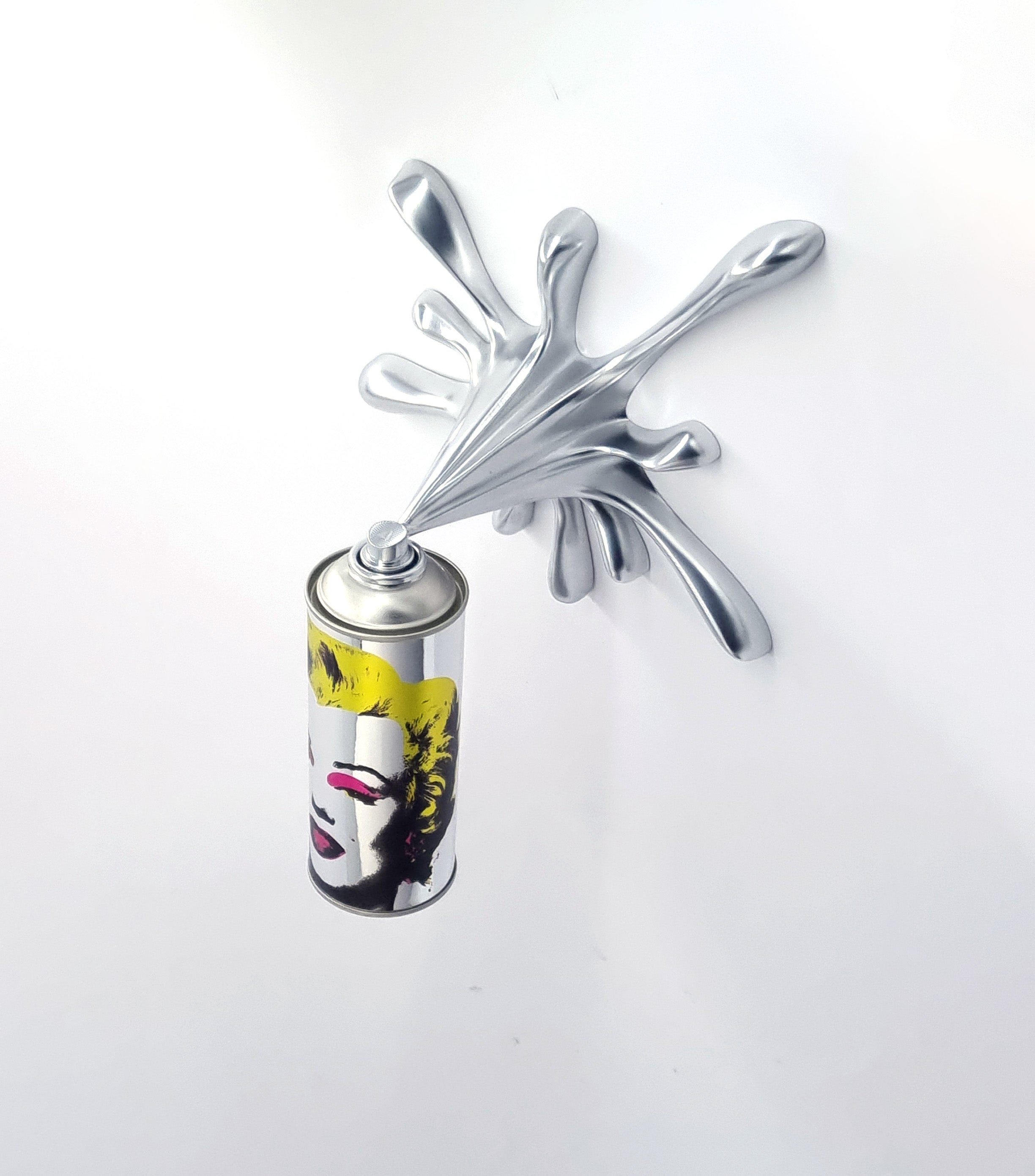 Marilyn Silver Splash Spraycan Pop Art Sculpture