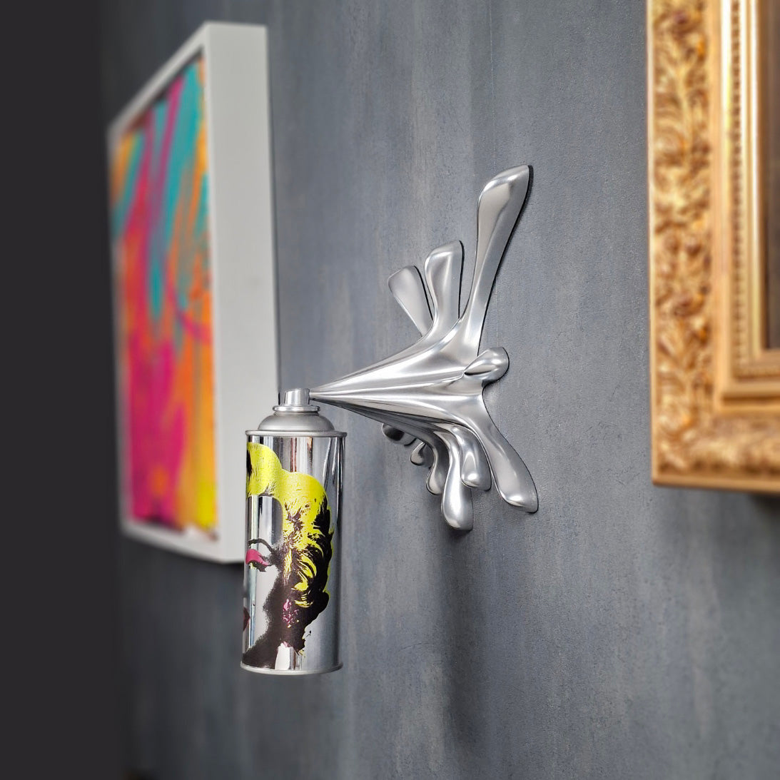 Marilyn Silver Splash Spraycan Pop Art Sculpture