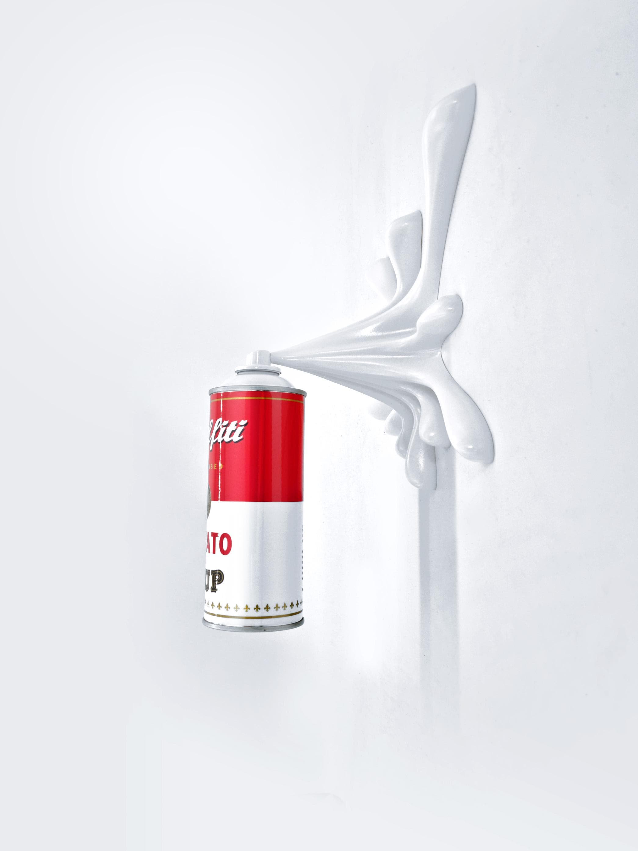 Graffiti Tomato Soup Can Splash Sculpture