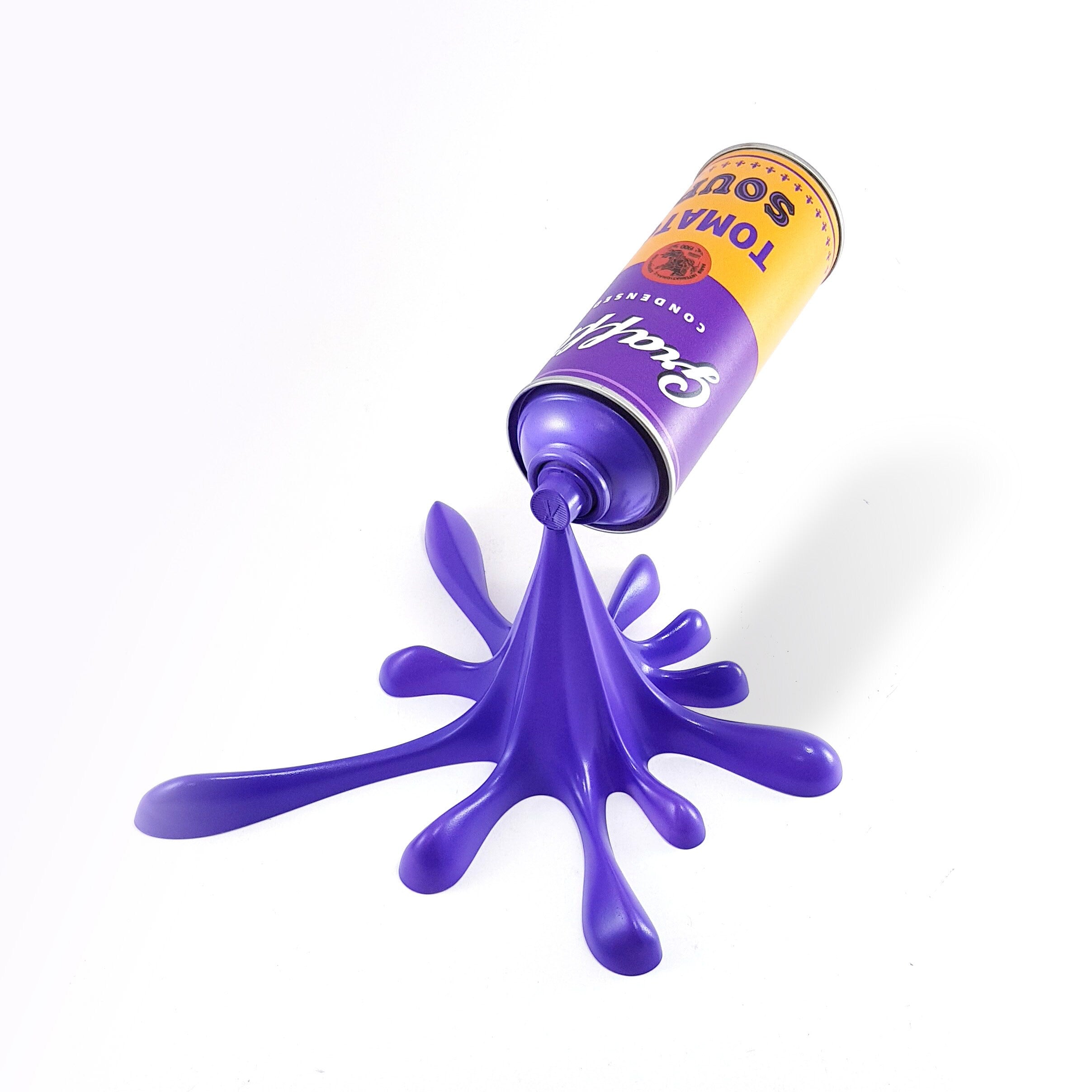 Purple Warhol Graffiti Tomato Soup Splash spray can