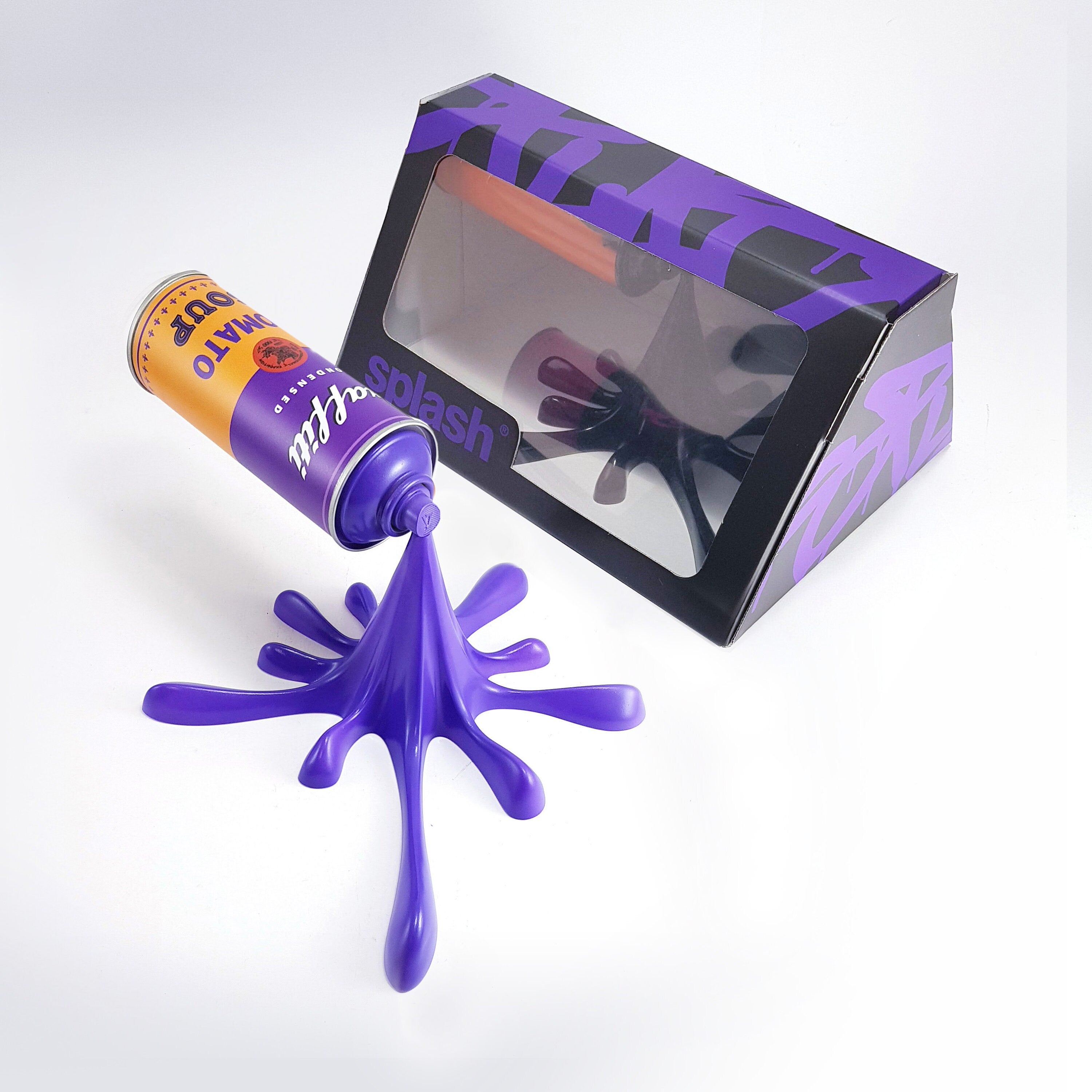 Purple Warhol Graffiti Tomato Soup Splash spray can