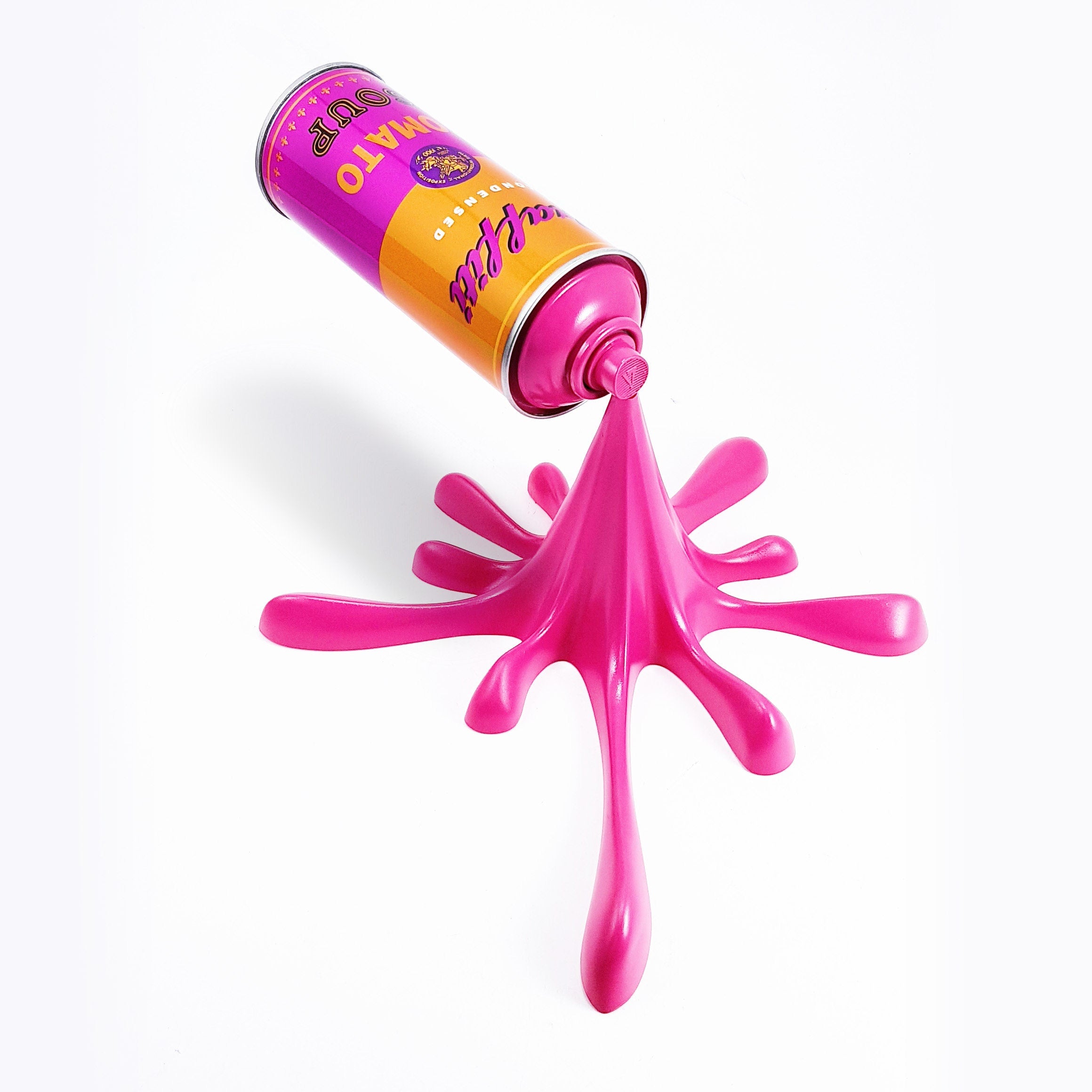 Pink Warhol's Graffiti Splash spraycan sculpture