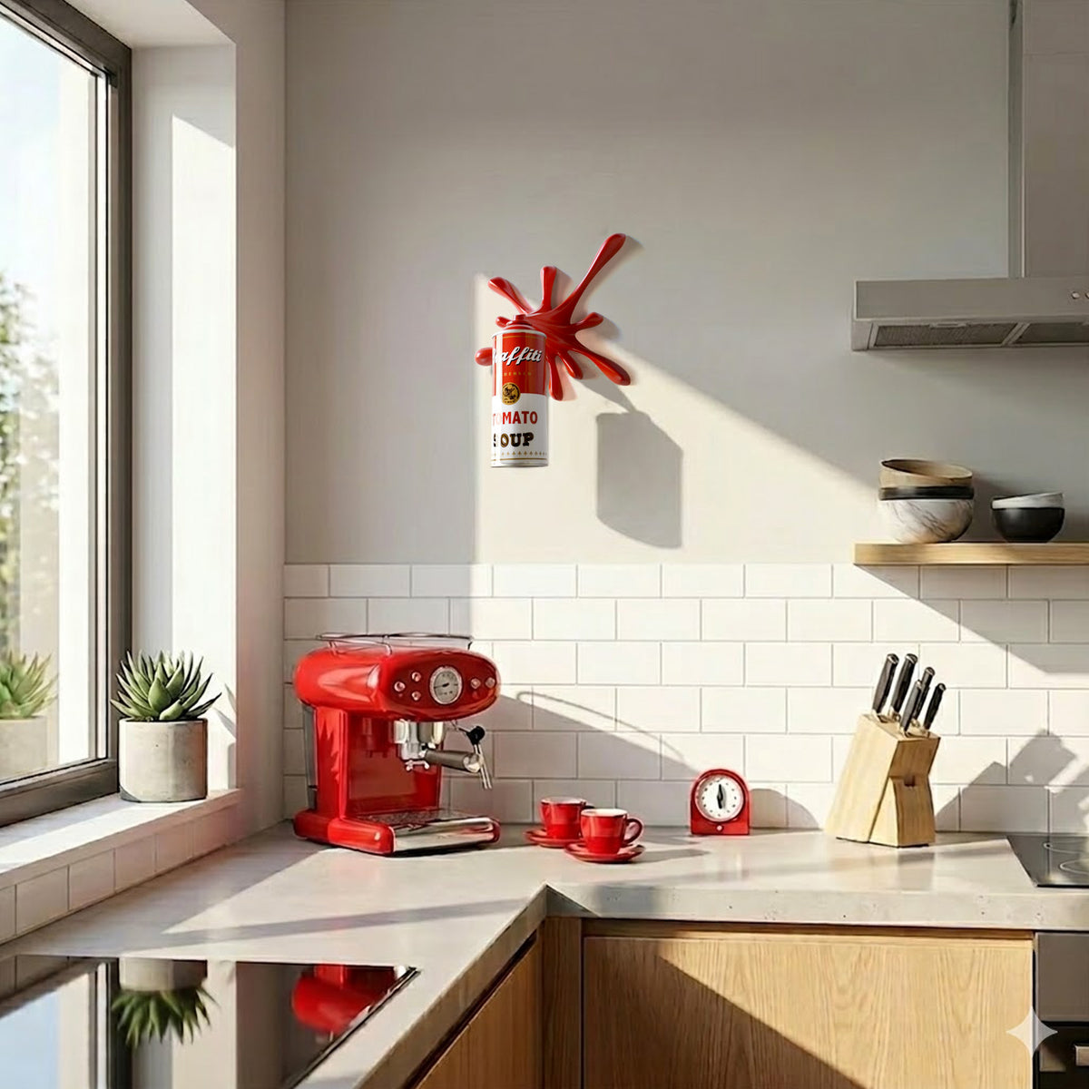 Red Splash Graffiti Sculpture